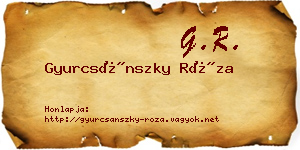 Gyurcsánszky Róza névjegykártya